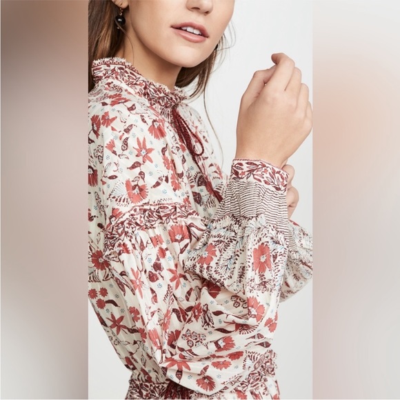 Ulla Johnson Marigold Floral Tassel Tiered Mini Dress - Picture 11 of 12